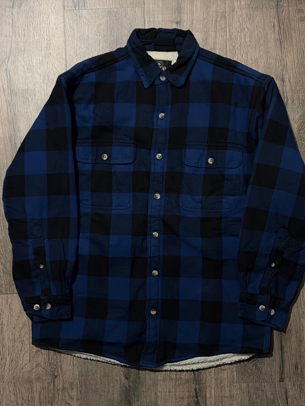 RedHead Sherpa Lined Flannel Shirt Jacket Blue Plaid M